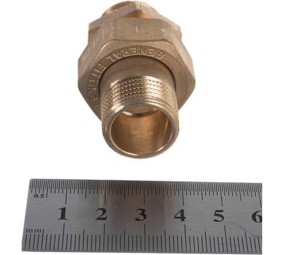 Соединитель латунный (1/2"; штуцер/штуцер) для трубопровода GENERAL FITTINGS 51037-S/S-1/2