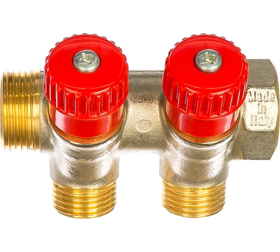 Коллектор с вентилями (вход 3/4"; выходы 1/2") для трубопровода GENERAL FITTINGS 51046-3/4-1/2-HT2
