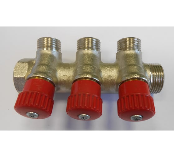 Коллектор с вентилями (вход 3/4"; выходы 1/2") для трубопровода GENERAL FITTINGS 51046-3/4-1/2-HT3