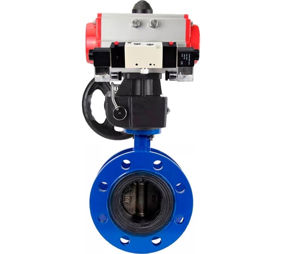 Затвор дисковый DN.ru GGG40-304-EPDM-2W-F-H Ду65 Ру16 пневмопривод DA-105, пневмораспределитель (2EM) 220VAC, ручной дублёр HDM-3 D050-56346