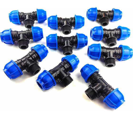 Переходной тройник ПНД BOUTTE 20-3/4"НР-20, 10 шт 1643579