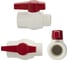 Кран шаровый Санакс 1 1/4" г/ш, резьбовой, ручка-рычаг, серия МАК, из ПВХ (PVC-U) пластика, цвет БЕЛЫЙ. 496 3