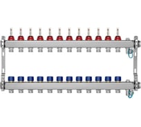 Коллекторная группа BYR PEX из нерж. стали 1-Т12-3/4ЕК L=50 с расходомерами, термостатическими клапанами 2425-12