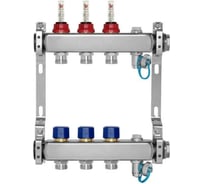 Коллекторная группа BYR PEX из нерж. стали 1-Т3-3/4ЕК L=50 с расходомерами, термостатическими клапанами 2425-03