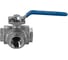 Кран шаровый NEWKEY трехходовой (L-тип) нержавеющий, AISI316 DN40 (1_1/2), (CF8M), PN40 NK-BTl40/6 4