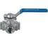 Кран шаровый NEWKEY трехходовой (T-тип) нержавеющий, AISI304 DN15 (1/2), (CF8), PN64 NK-BTt15/4 4