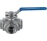 Кран шаровый NEWKEY трехходовой (T-тип) нержавеющий, AISI316 DN40 (1_1/2), (CF8M), PN40 NK-BTt40/6 4