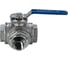 Кран шаровый NEWKEY трехходовой (L-тип) нержавеющий, AISI316 DN50 (2), (CF8M), PN40 NK-BTl50/6 4