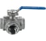 Кран шаровый NEWKEY трехходовой (T-тип) нержавеющий, AISI316 DN50 (2), (CF8M), PN40 NK-BTt50/6 4