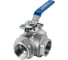 Кран шаровый NEWKEY трехходовой (T-тип) нержавеющий, AISI304 DN50 (2), (CF8), PN40 NK-BTt50/4 1