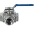 Кран шаровый NEWKEY трехходовой (T-тип) нержавеющий, AISI304 DN50 (2), (CF8), PN40 NK-BTt50/4 4
