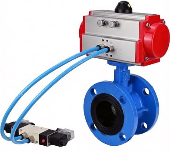 Затвор дисковый поворотный DN.ru GGG40-GGG40-EPDM-2W-H Ду100 Ру16 фланц. с пн.приводом DA-105 и пн.распред PND1-S2EM-52-2-T08-220VAC D050-90675