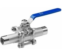 Кран шаровой DN.ru 304-304-PTFE-W-H LONG Ду10 Ру63 HYMT трехсоставной под приварку с рукояткой D160-80241