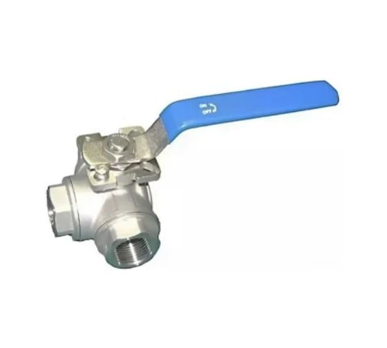 Кран шаровой DN.ru 316-316-PTFE-SP-T-ISO-H WDVF Ду40 Ру63 3-ходовой L-тип, ВР, с ISO-фланцем и рукояткой D160-78485