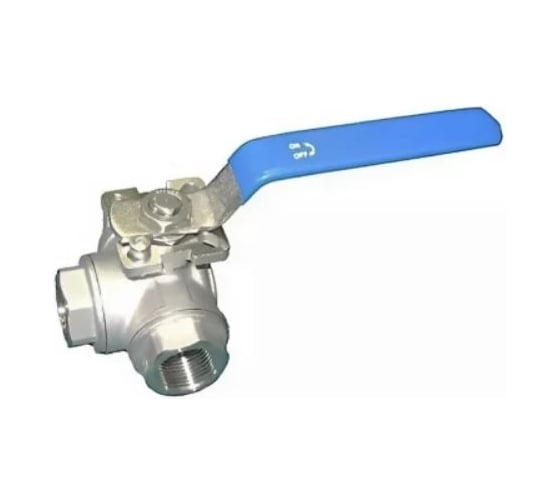 Кран шаровой DN.ru 316-316-PTFE-SP-3L-T-ISO-H Ду10 Ру63 ZGY с ISO фланцем и рукояткой D160-80239