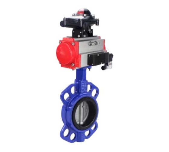 Затвор дисковый DN.ru WCB-316L-VITON Ду125 Ру16, пн.привод SA-130, пн.распред PND2-S1EM-52-1NC-J08-220VAC, БПВ APU1-10-40-V08 D050-93899
