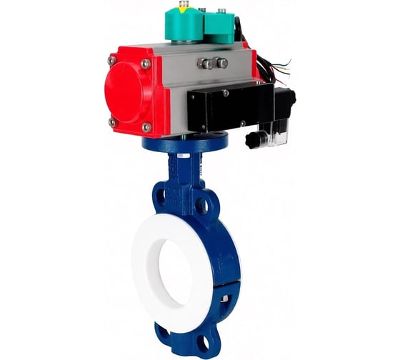 Затвор дисковый поворотный DN.ru WCB-WCB-PTFE-PTFE-Fb-H Ду80 Ру16 с пн.прив SA-105, пн.расп PND2-S1EM-52-1NC-J08-220VAC и МППП-200 D050-92087