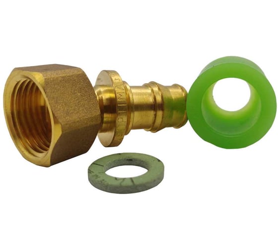 Соединитель прямой BYR PEX БИР ПЕКС Оптима, с накидной гайкой 1/2' x 16 (1.8) + гильза 16 (1.8) (3 комплекта) 5200-0