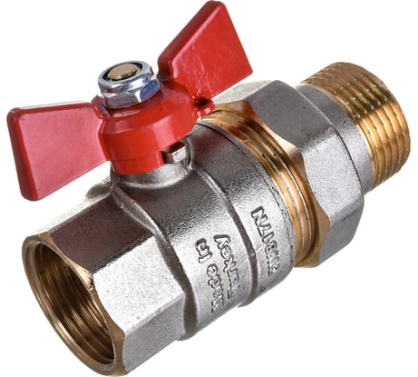 Шаровой кран с полусгоном американкой KALDE 1, ручка бабочка 0KV4834