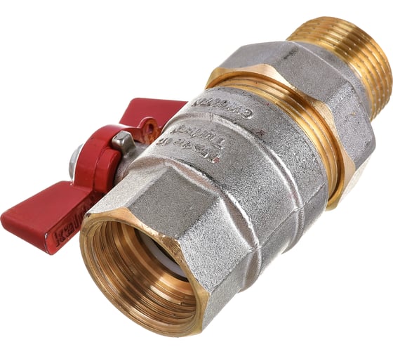 Шаровой кран с полусгоном американкой KALDE 1, ручка бабочка 0KV4834