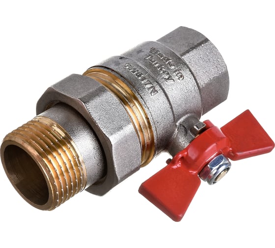 Шаровой кран с полусгоном американкой KALDE 1, ручка бабочка 0KV4834