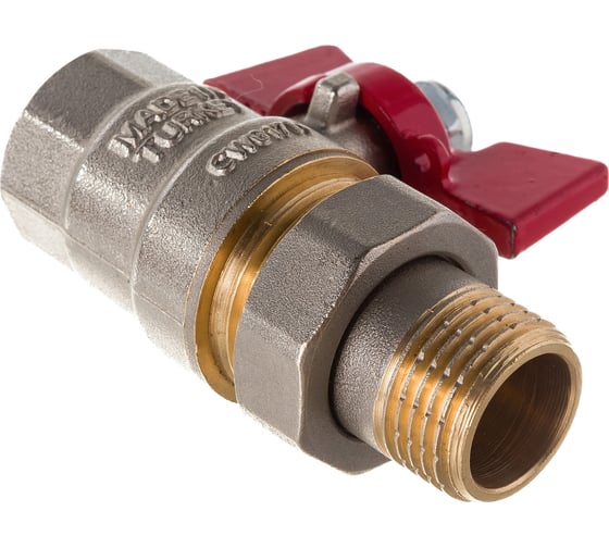 Шаровой кран с полусгоном американкой KALDE 1/2, ручка бабочка 0KV4832
