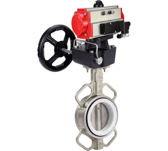 Затвор DN.ru 316L-316L-PTFE Ду125 Ру16, с пневмоприводом DA-105, пневмораспределитель PND1-T10-220VAC NAMUR, РД HDM-3 D050-116652