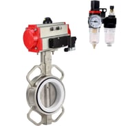 Затвор DN.ru 316L-316L-PTFE Ду50 Ру16, с пневмоприводом SA-105, пневмораспределитель PND1-T08-220VAC NAMUR, БПВ D050-116727