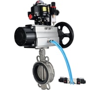 Затвор DN.ru 316L-316L-VITON Ду150 Ру16, с пневмоприводом DA-105-1, пневмораспределитель PND1-T10-220VAC NAMUR, БКВ LSB-510, БПВ D050-117150