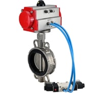 Затвор DN.ru 316L-316L-VITON Ду80 Ру16, с пневмоприводом DA-083, пневмораспределитель PND1-T08-220VAC NAMUR D050-116821