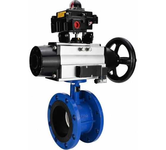 Затвор дисковый DN.ru GGG40-304-EPDM-2W-F-H Ду80 Ру16 фланц., с пневмоприводом DA-105-1, пневмораспределитель PND2-S1EM-52-1NC-J08-220VAC, БКВ LSB-410-02ExM12-250 D050-92152