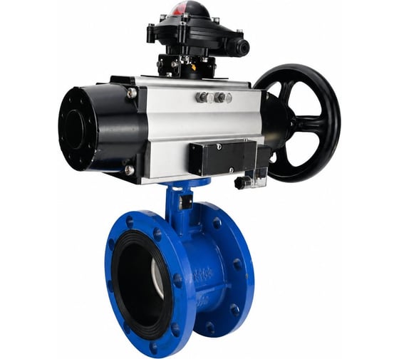 Затвор дисковый DN.ru GGG40-304-EPDM-2W-F-H Ду80 Ру16 фланц., с пневмоприводом DA-105-1, пневмораспределитель PND2-S1EM-52-1NC-J08-220VAC, БКВ LSB-210-02NM12-220/24 D050-92144