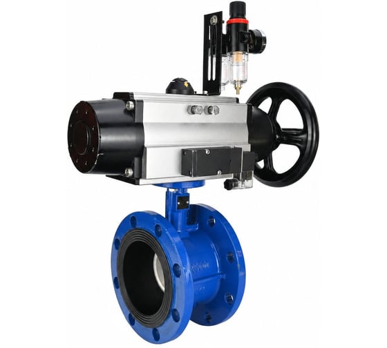 Затвор дисковый DN.ru GGG40-304-EPDM-2W-F-H Ду80 Ру16 фланц., с пневмоприводом DA-105-1, пневмораспределитель PND2-S1EM-52-1NC-J08-220VAC, БПВ APU1-10-40-V08 D050-92168