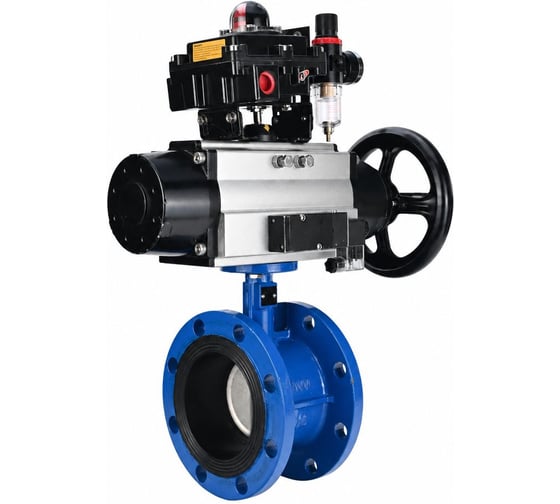 Затвор дисковый DN.ru GGG40-304-EPDM-2W-F-H Ду80 Ру16 фланц., с пневмоприводом DA-105-1, пневмораспределитель PND2-S1EM-52-1NC-J08-24VDC, БКВ LSB-410-02ExM12-250, БПВ APU1-10-40-V08 D050- D050-92188