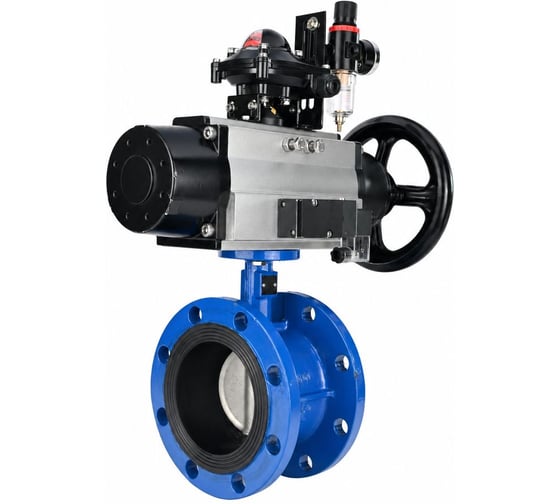 Затвор дисковый DN.ru GGG40-304-EPDM-2W-F-H Ду80 Ру16 фланц., с пневмоприводом DA-105-1, пневмораспределитель PND2-S1EM-52-1NC-J08-24VDC, БКВ LSB-210-02NM12-220/24, БПВ APU1-10-40-V08 D05 D050-92180