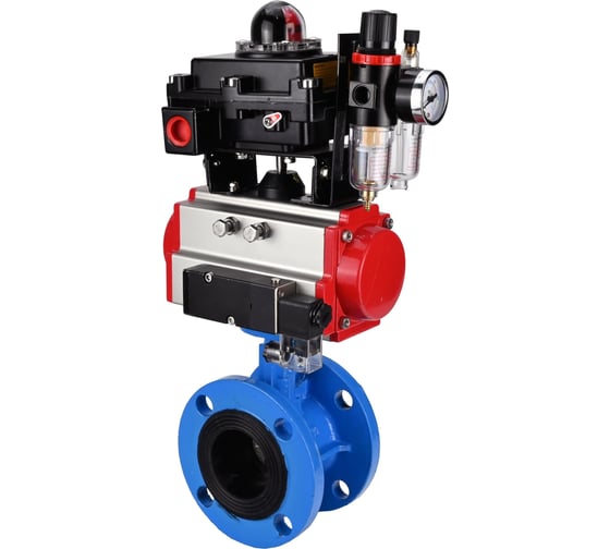 Затвор дисковый DN.ru GGG40-GGG40-EPDM-2W-H Ду200 Ру16 фланц. EPDM, пневмопривод DA-140, пневмораспределитель PND2-S1EM-52-1NC-J08-24VDC, БКВ LSB-410-02ExM12-250, БПВ APU1-10-40-V08 D D050-90496