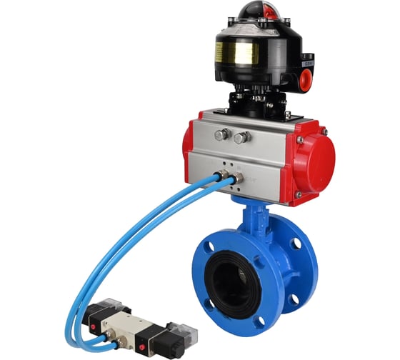 Затвор дисковый DN.ru GGG40-GGG40-EPDM-2W-H Ду200 Ру16 фланц., пневмопривод DA-140, пневмораспределительред PND1-S2EM-52-2-T10-220VAC, БКВ LSB-510-02ExM12-250 D050-90769