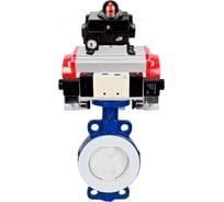 Затвор дисковый DN.ru WCB-WCB-PTFE-PTFE-Fb-H Ду100 Ру16 угл., с пневмоприводом SA-130, пневмораспределитель PND1-S2EM-52-2-T08-220VAC, БКВ LSB-410-02ExM12-250 D050-92030