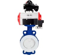 Затвор дисковый DN.ru WCB-WCB-PTFE-PTFE-Fb-H Ду100 Ру16 угл., с пневмоприводом SA-130, пневмораспределитель PND2-S1EM-52-1NC-J08-24VDC, БКВ LSB-210-02NM12-220/24 D050-92010