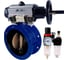 Затвор DN.ru GGG40-304-EPDM-2W-F-H Ду100 Ру16, с пневмоприводом DA-105-1, пневмораспределитель PND1-T08-220VAC NAMUR, БПВ D050-107206 1