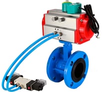 Затвор DN.ru GGG40-304-EPDM-2W-F-H Ду50 Ру16, с пневмоприводом DA-105, пневмораспределитель PND1-T10-220VAC NAMUR, МППП-200 D050-107267
