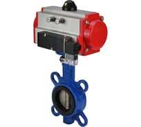 Затвор DN.ru QT450-304-EPDM-2W-Fb-ISO-H Ду100 Ру25, с пневмоприводом SA-130, пневмораспределитель PND2-24VDC NAMUR D050-97942