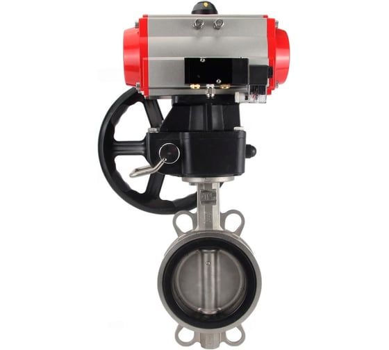 Затвор дисковый DN.ru 316L-316L-VITON Ду300 Ру16, с пневмоприводом DA-140, пневмораспределительред PND2-S1EM-52-1NC-J08-24VDC, ручной дублер HDM-4 D050-93647