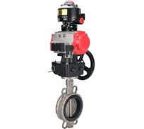 Затвор дисковый поворотный DN.ru 316L-316L-VITON Ду300 Ру16L с пневмоприводом DA-140, БКВ LSB-510-02ExM12-250 и ручным дублером HDM-4 D050-93420