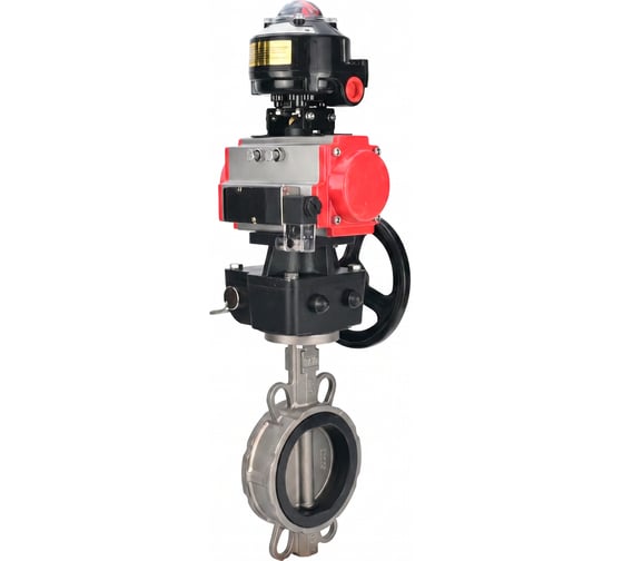 Затвор дисковый поворотный DN.ru 316L-316L-VITON Ду300 Ру16L с пневмоприводом DA-140, БКВ LSB-510-02ExM12-250 и ручным дублером HDM-4 D050-93420