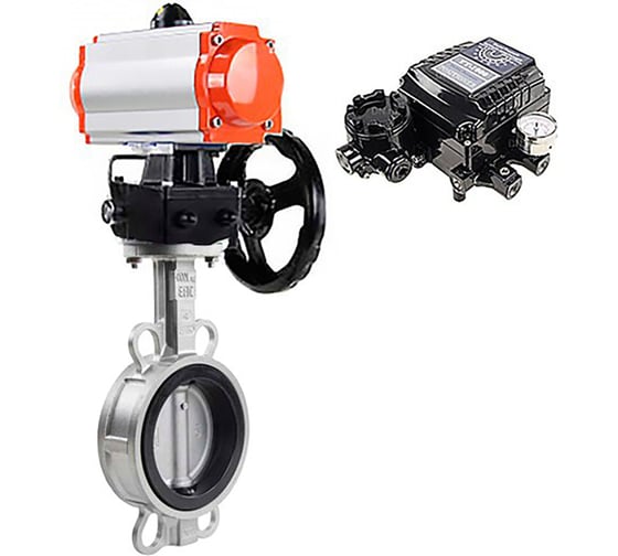 Затвор дисковый поворотный DN.ru 316L-316L-VITON Ду300 Ру16L с пневмоприводом DA-140, ручным дублером HDM-4 и позиционером EPRP1-NU-Fb-08 D050-93639