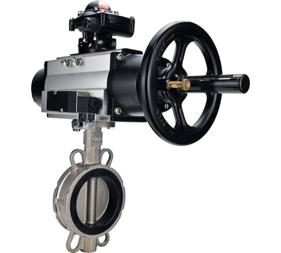 Затвор DN.ru 304-304-EPDM-2W-Fb-H Ду150 Ру16, с пневмоприводом DA-105-1, пневмораспределитель, PND2-24VDC NAMUR, LSB-210 D050-107931