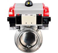 Затвор DN.ru 304-304-EPDM-2W-T-H Ду32 Ру10, с пневмоприводом DA-065, пневмораспределитель, PND1-T08-220VAC NAMUR D050-110414