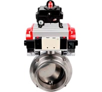 Затвор DN.ru 304-304-EPDM-2W-C-H Ду40 Ру10, с пневмоприводом DA-065, пневмораспределитель, PND1-T08-220VAC NAMUR, БКВ LSB-410 D050-110011