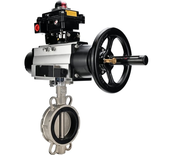 Затвор DN.ru 304-304-EPDM-2W-Fb-H Ду150 Ру16, с пневмоприводом DA-105-1, пневмораспределитель, PND2-24VDC NAMUR, LSB-410 D050-107932
